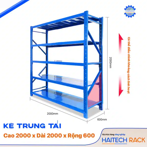 Kệ trung tải Cao 2000 x Dài 2000 x Rộng 600 - Ảnh 3